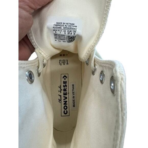 NEW!! "CONVERSE" LIMITED EDITION White Chunky High Top Heel Shoes SZ Women's 7 - Picture 3 of 6